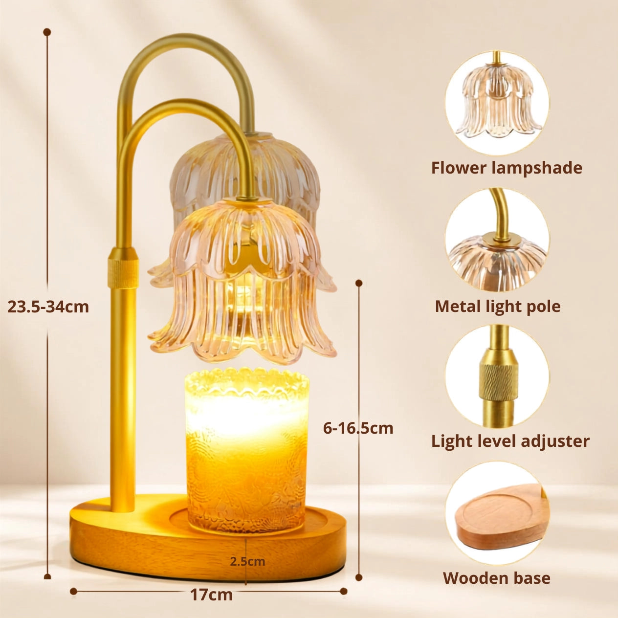 Modern Metal Candle Warmer Lamp